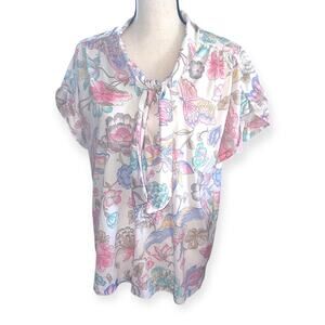 Beautiful Vintage Floral Butterfly Blouse